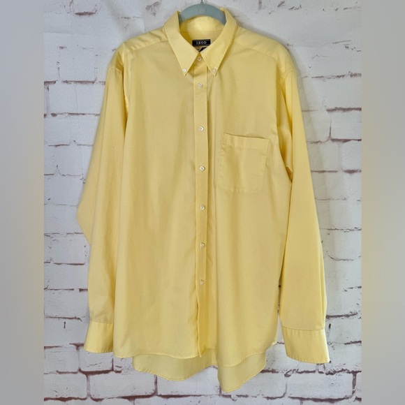 IZOD Quick Dry 16.5 Neck Men’s Regular Fit 34/35 Button Down Yellow Dress shirt - Picture 6 of 15